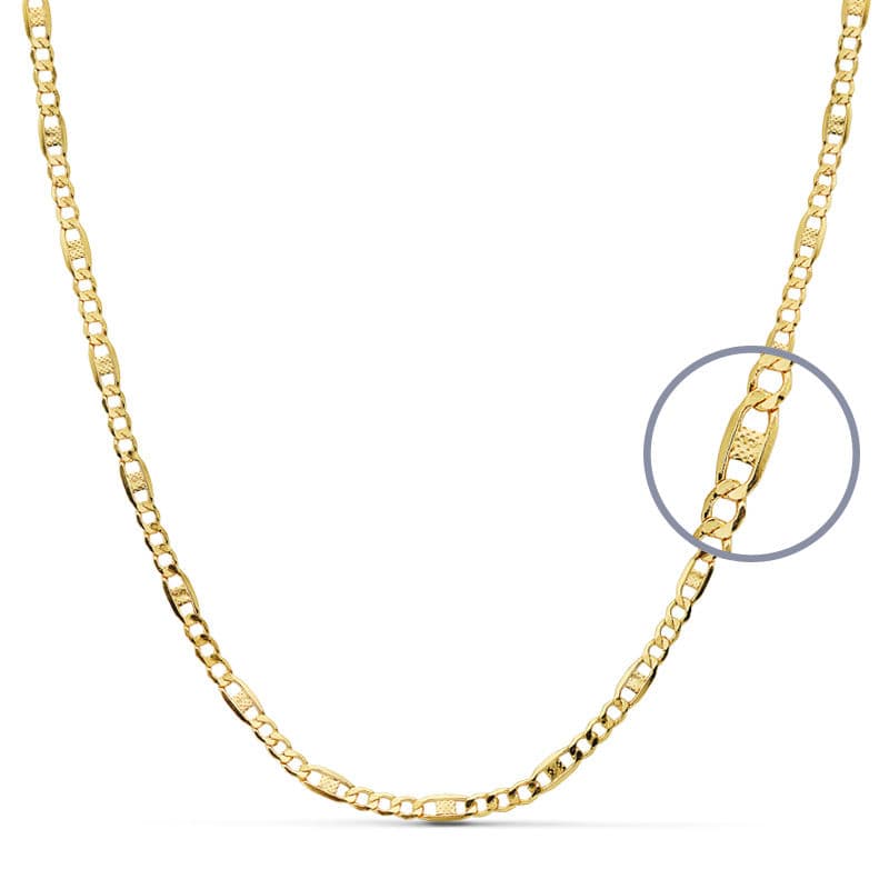 18K CADENA HUECA 45 CM 2.5 MM