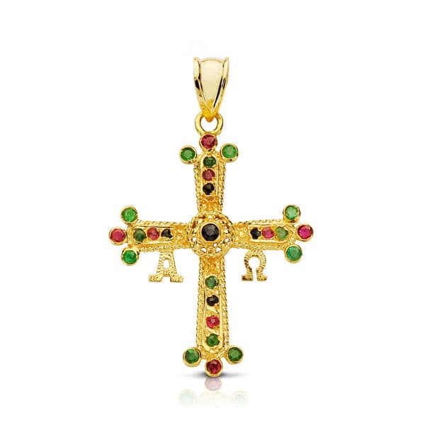 18K CRUZ DE COVADONGA PEQUEÑA 28X24 MM