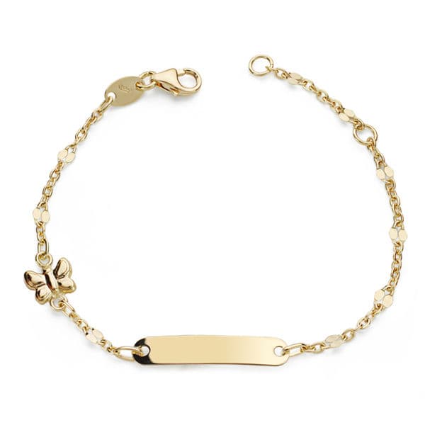 18K ESCLAVA MOTIVO MARIPOSA 14 CM