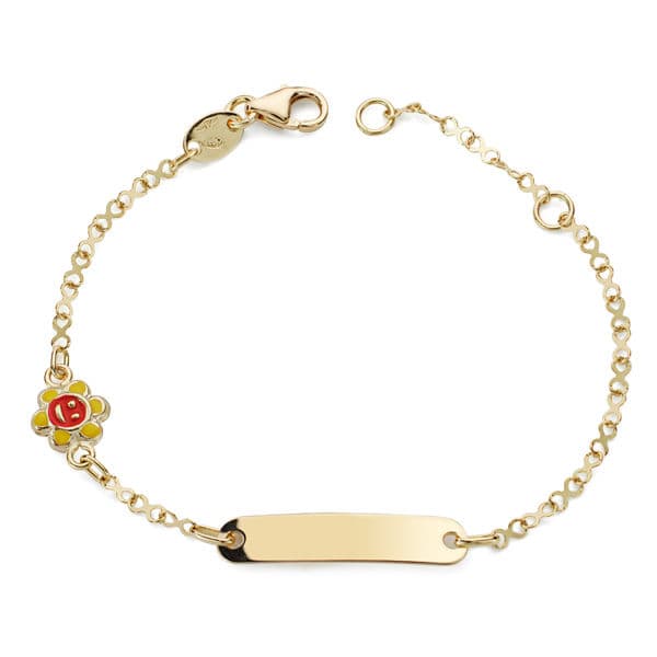 18K ESCLAVA SOL ESMALTE 14.5 CM