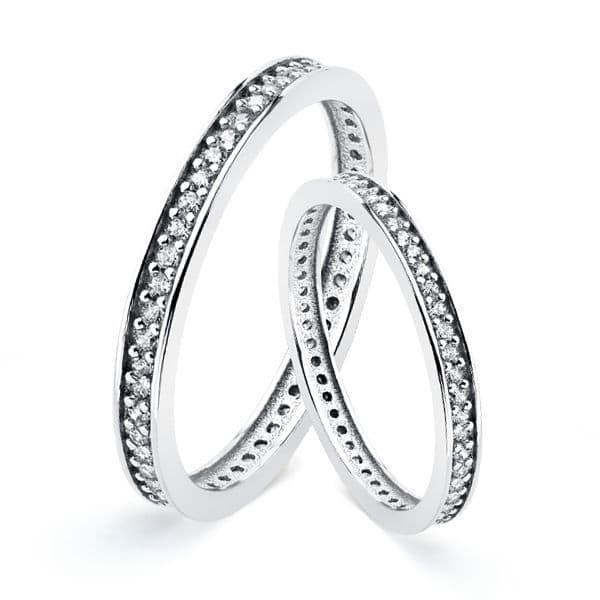 18K ALIANZA ORO BLANCO CIRCONITAS 2 MM