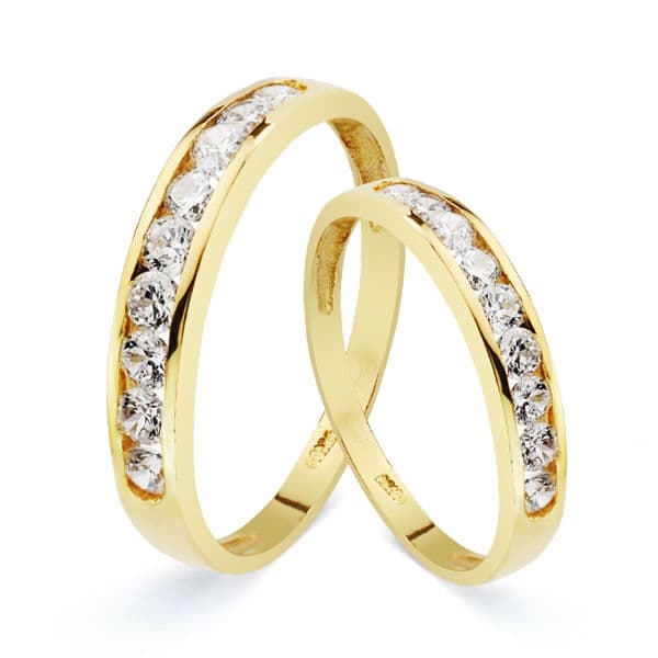 18K ALIANZA CIRCONITAS CARRIL ORO AMARILLO 3.5 MM