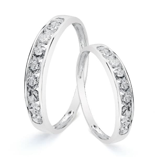 18K ALIANZA CIRCONITAS CARRIL ORO BLANCO 3.5 MM