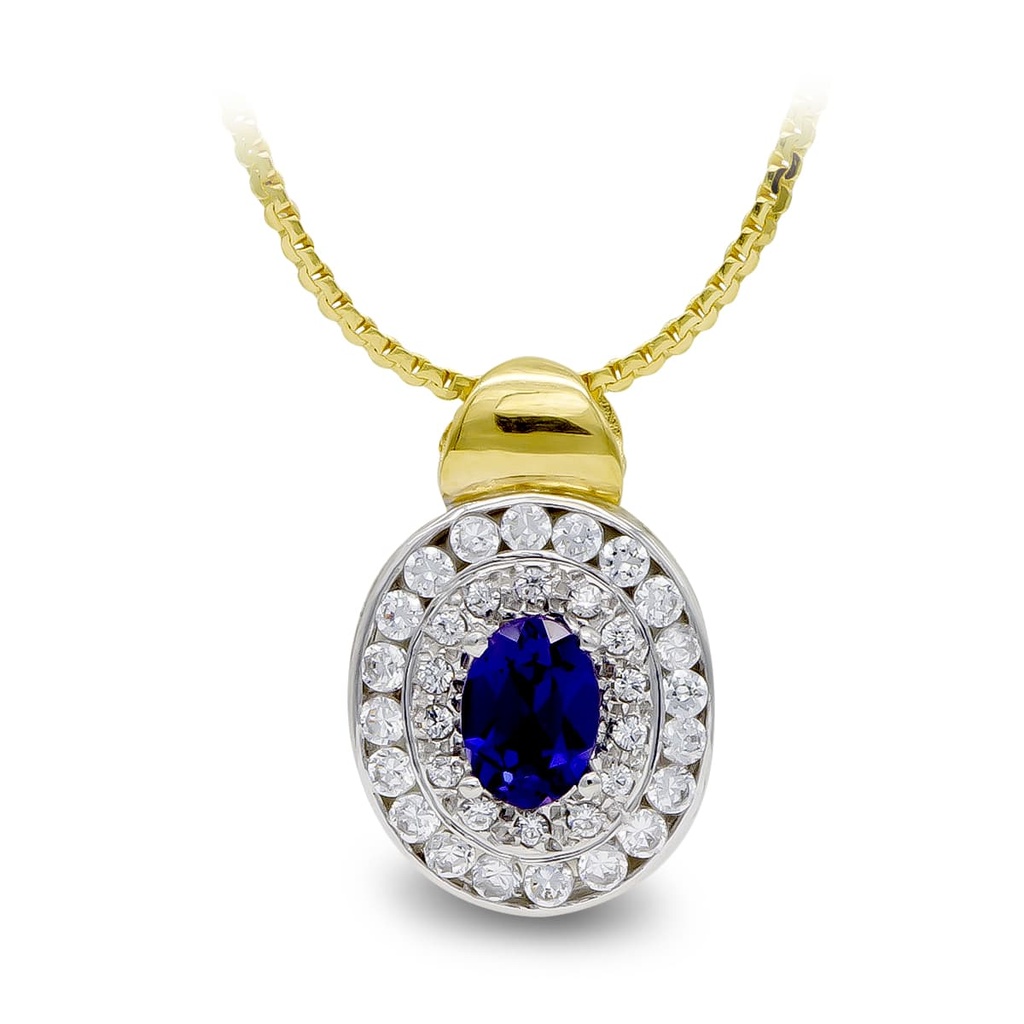 18K GARGANTILLA ORO BICOLOR AMATISTA Y CIRCONITAS
