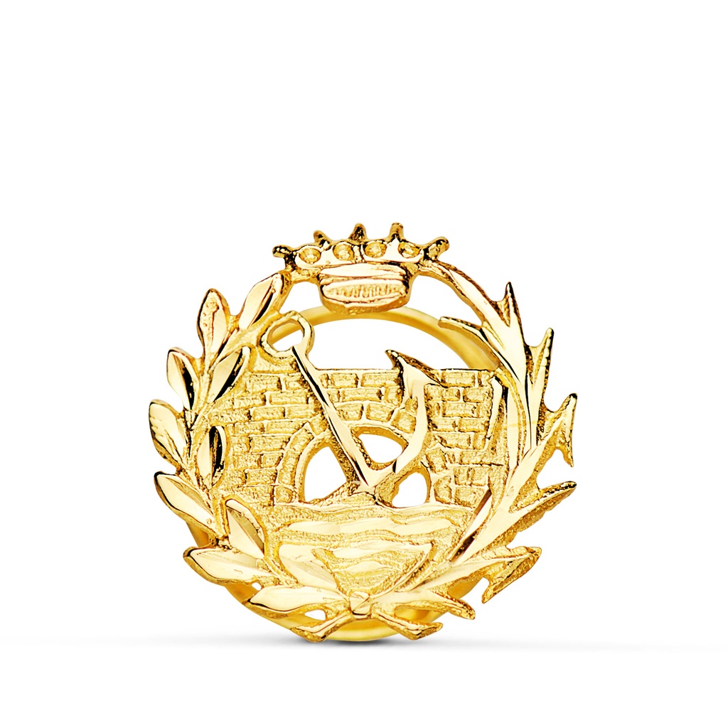 18K INSIGNIA ORO AMARILLO INGENIERO DE CAMINOS. 15 X 15 MM