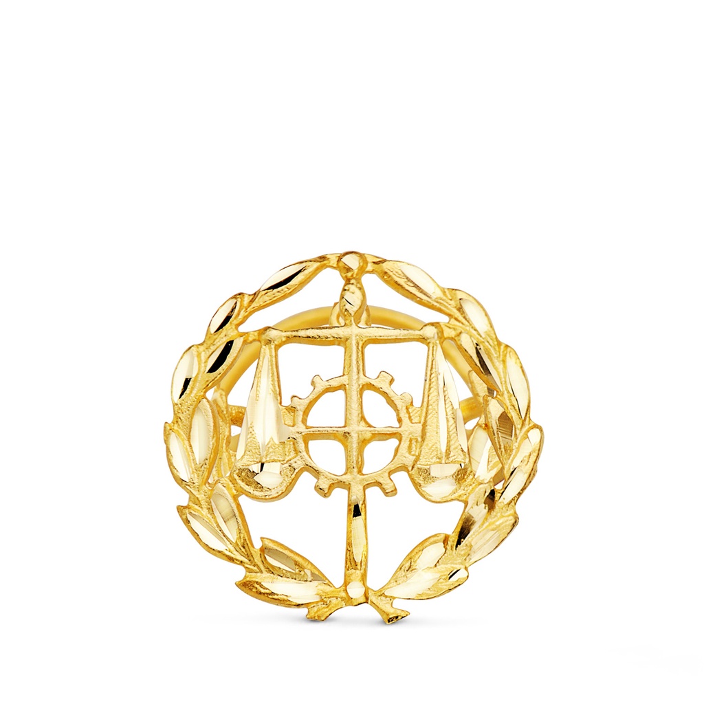 18K INSIGNIA ORO AMARILLO RELACIONES LABORALES (GRADUADO SOCIAL)  16 X 16 MM