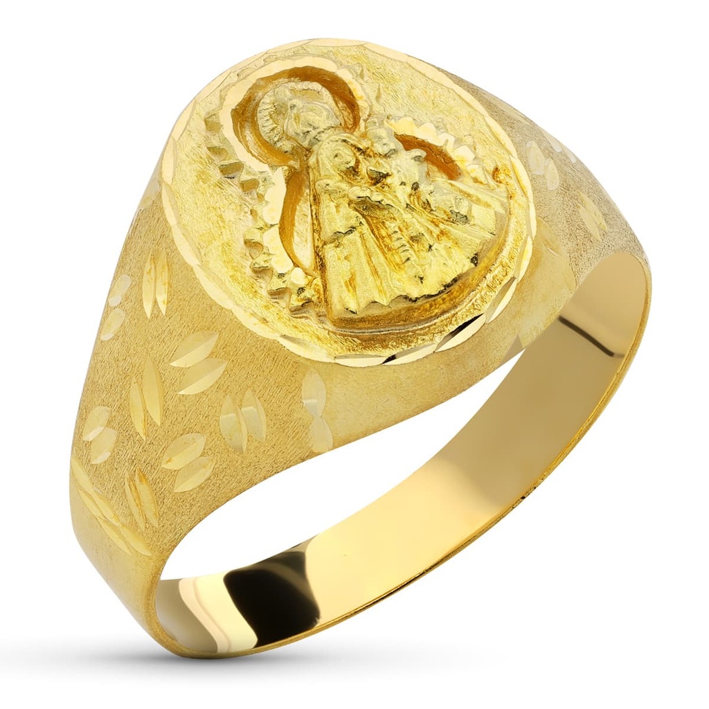 18K SELLO ORO AMARILLO VIRGEN DE LA ESTRELLA HUECO.