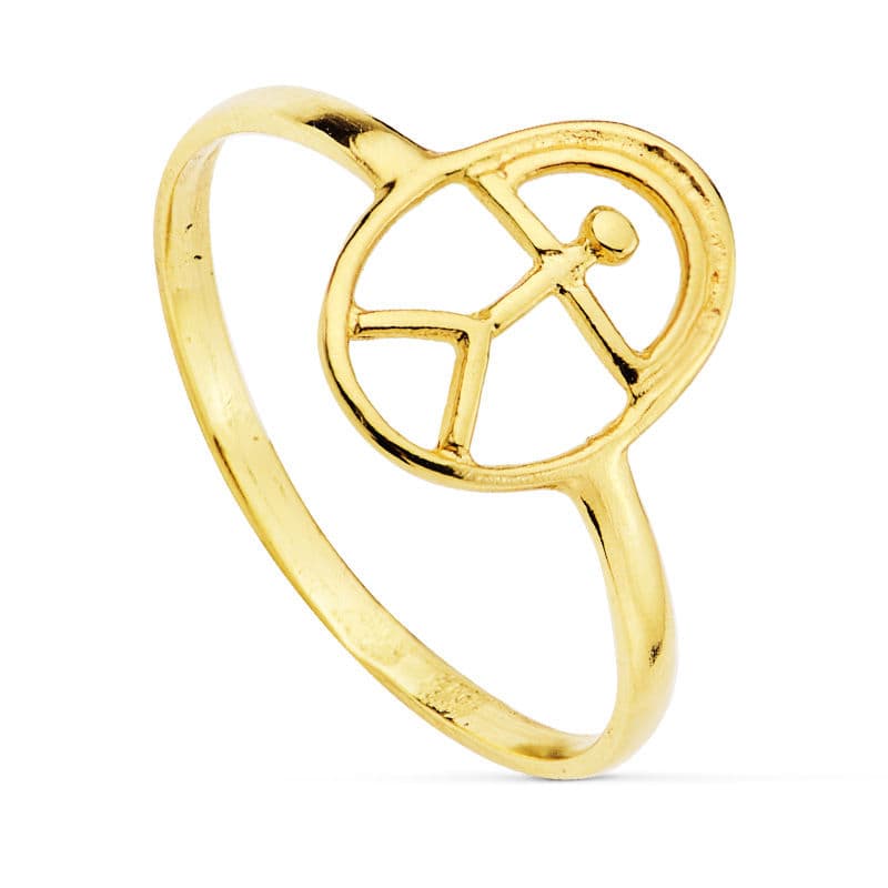 18K SORTIJA ORO AMARILLO OVAL CON INDALO CUERPO 1.5 MM