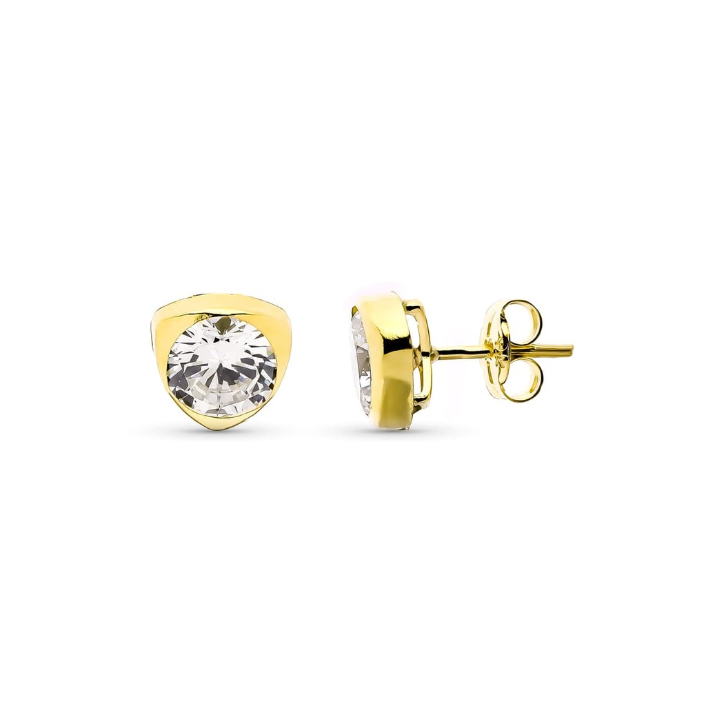 9K PENDIENTES CHATON TRIANGULO 6 MM PRESION