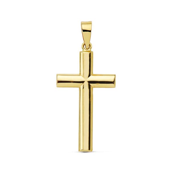 9K CRUZ ORO AMARILLO LISA 27X15 MM