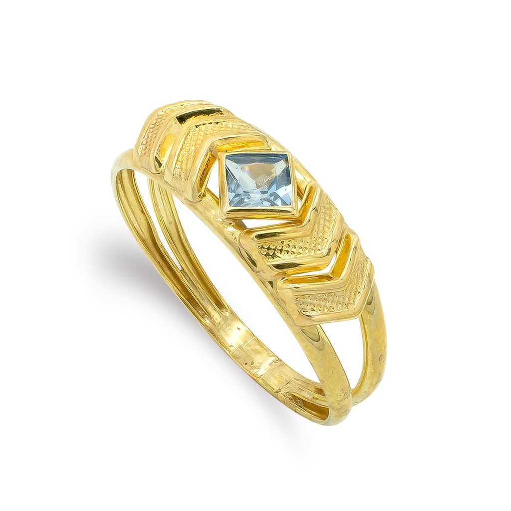 9K SORTIJA PIEDRA 4 MM COLOR AGUAMARINA