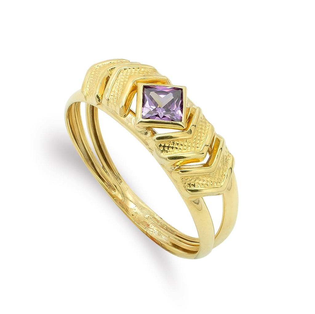 9K SORTIJA PIEDRA 4 MM AMATISTA