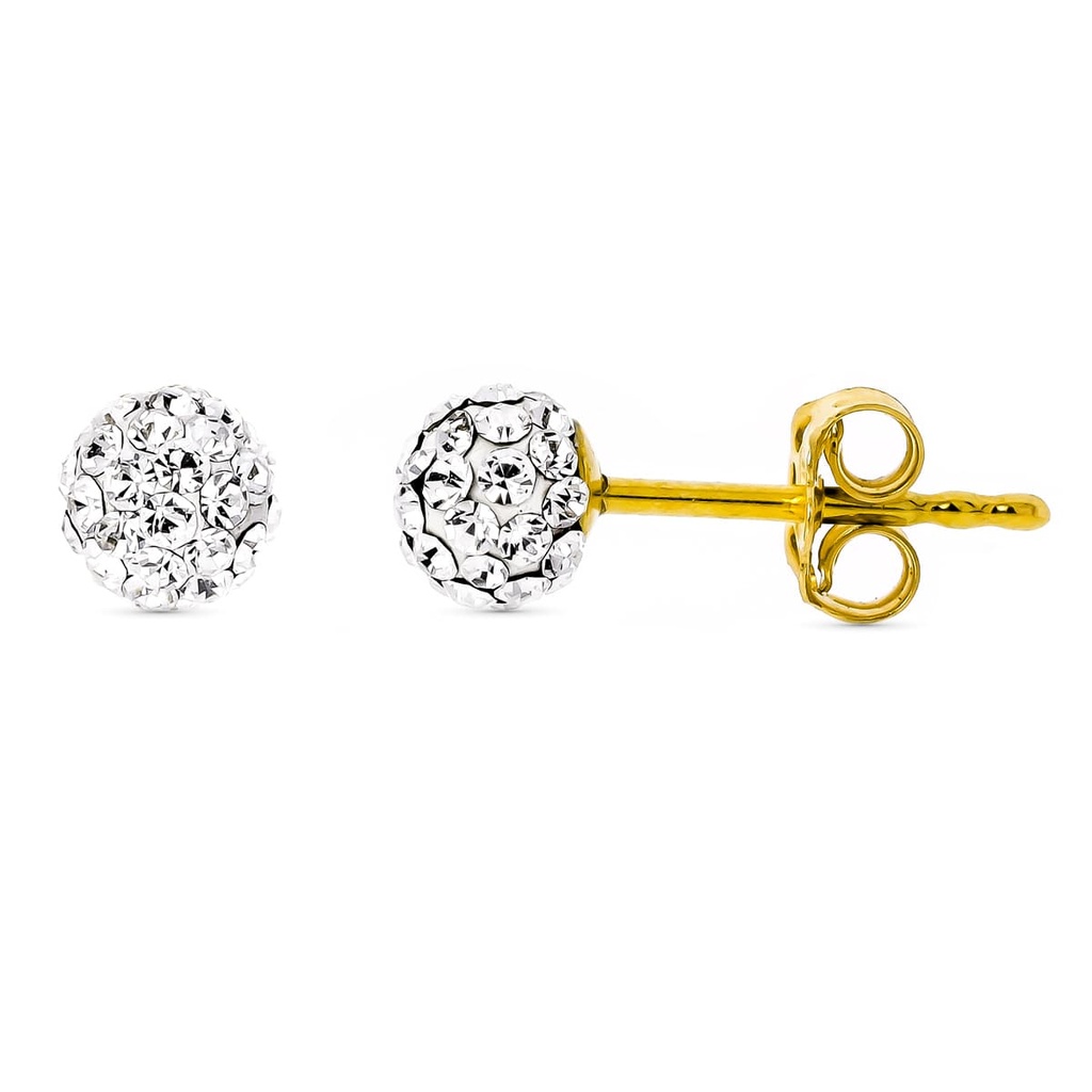 9K PENDIENTES ORO AMARILLO CIRCONITAS 5 MM