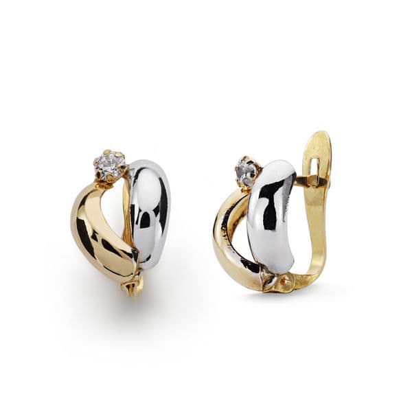 9K PENDIENTES BICOLOR 10X7 MM
