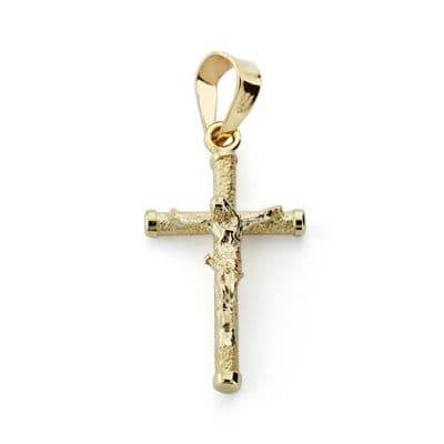 9K CRUZ ORO AMARILLO CRISTO 19X10.5X1.5 MM