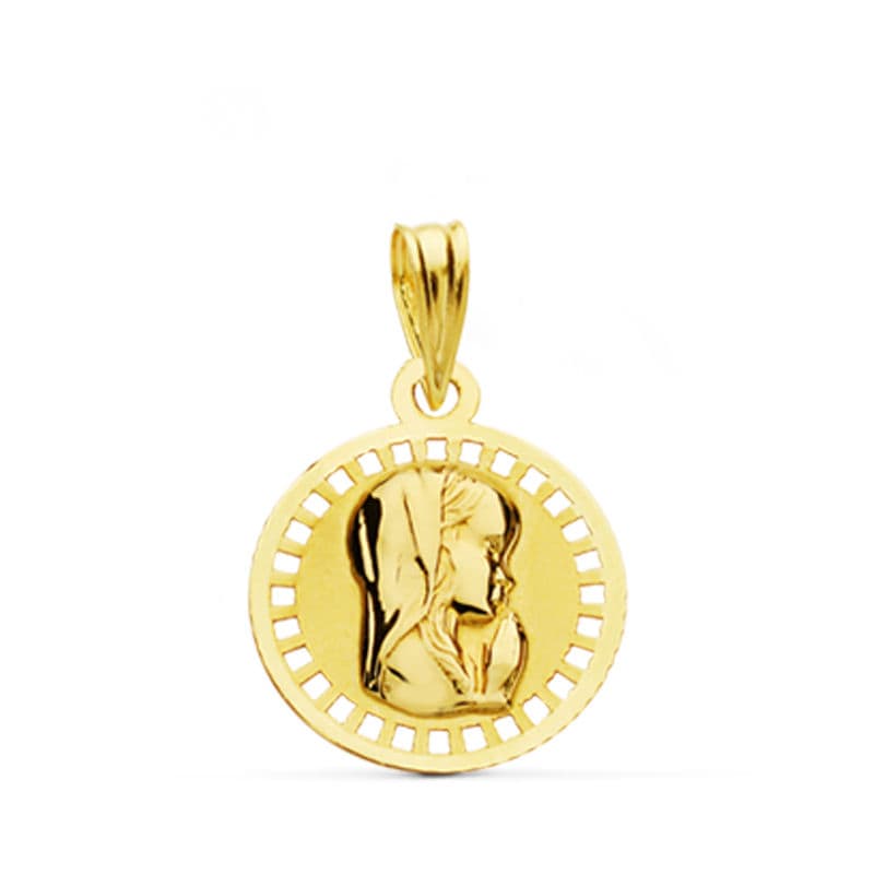 9K VIRGEN NIÑA CERCO CALADO 16X14 MM