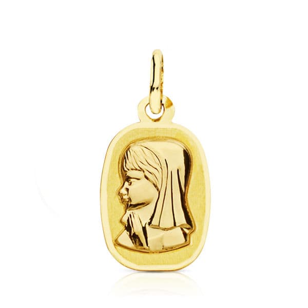 9K MEDALLA VIRGEN NIÑA LIGERA 17X10 MM
