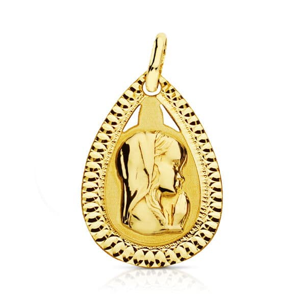 9K MEDALLA VIRGEN NIÑA LIGERA 20X13 MM