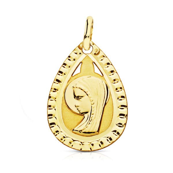 9K MEDALLA VIRGEN NIÑA LIGERA 20X13 MM