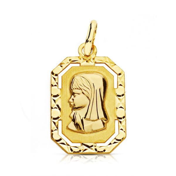 9K MEDALLA VIRGEN NIÑA LIGERA 20X12 MM