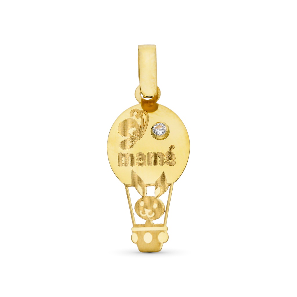 9K COLGANTE ORO AMARILLO MAMA GLOBO 20X10 MM