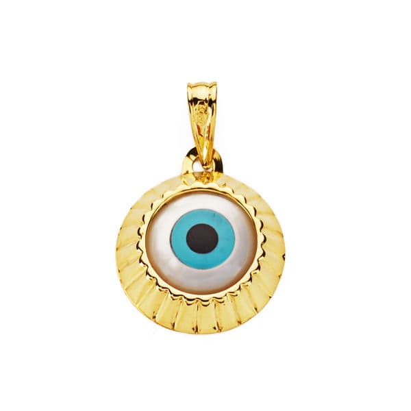 9K COLGANTE OJO TURCO 14 MM