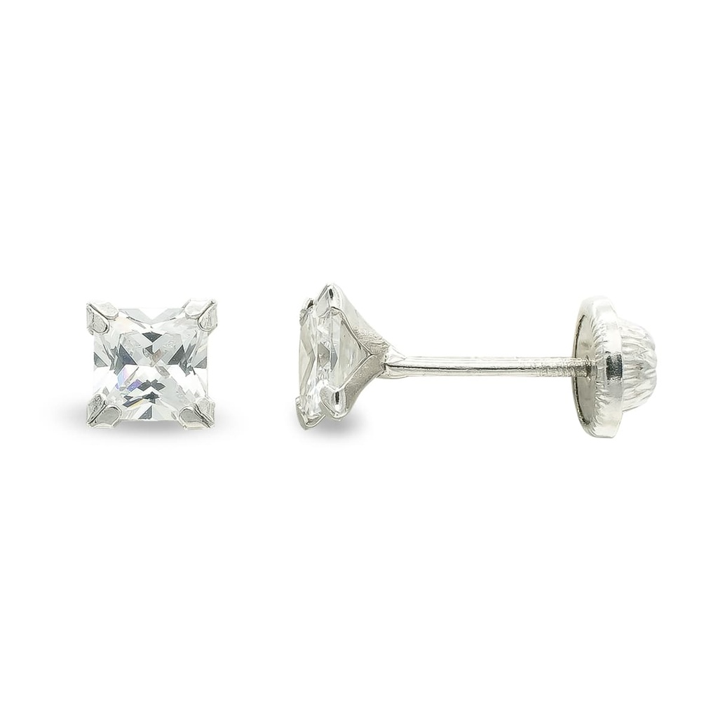 9K PENDIENTES CIRCONITA 3MM 4 GARRAS