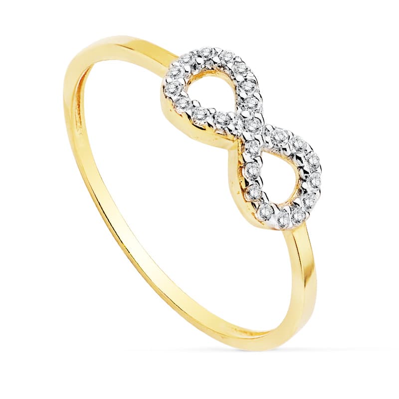 9K SORTIJA INFINITY BICOLOR Y CIRCONITAS