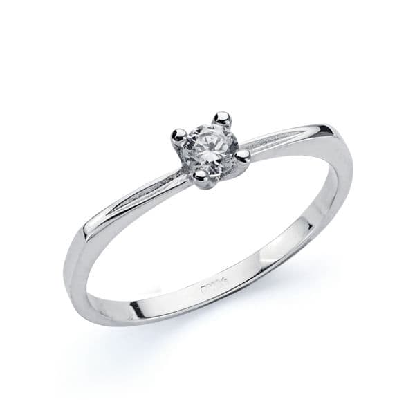 9K SOLITARIO SEÑORA ORO BLANCO 3 MM
