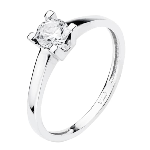 9K SOLITARIO ORO BLANCO CIRCONITA 5 MM