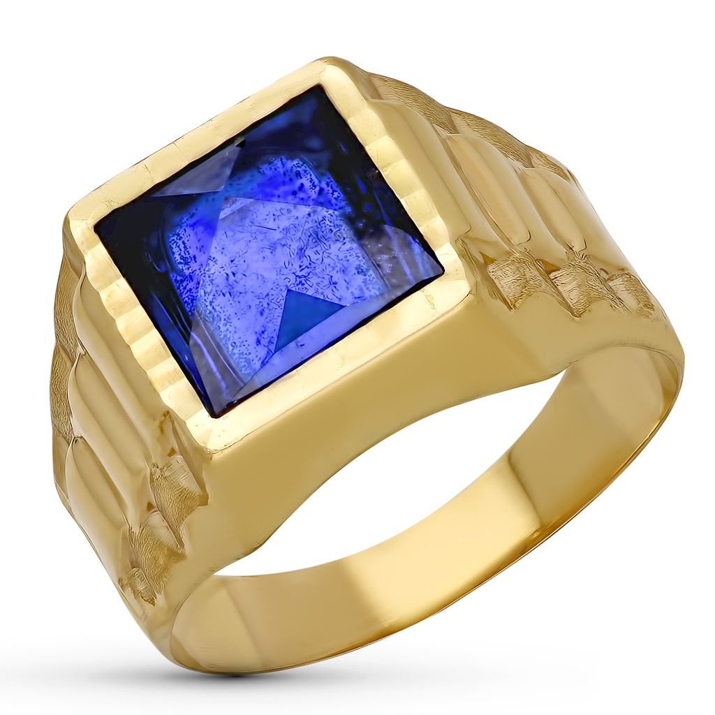 9K SELLO CABALLERO PIEDRA AZUL 9MM