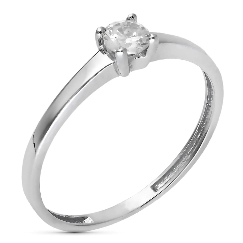 9K SOLITARIO ORO BLANCO NOVIA O SEÑORA CIRCONITA 4.00 MM