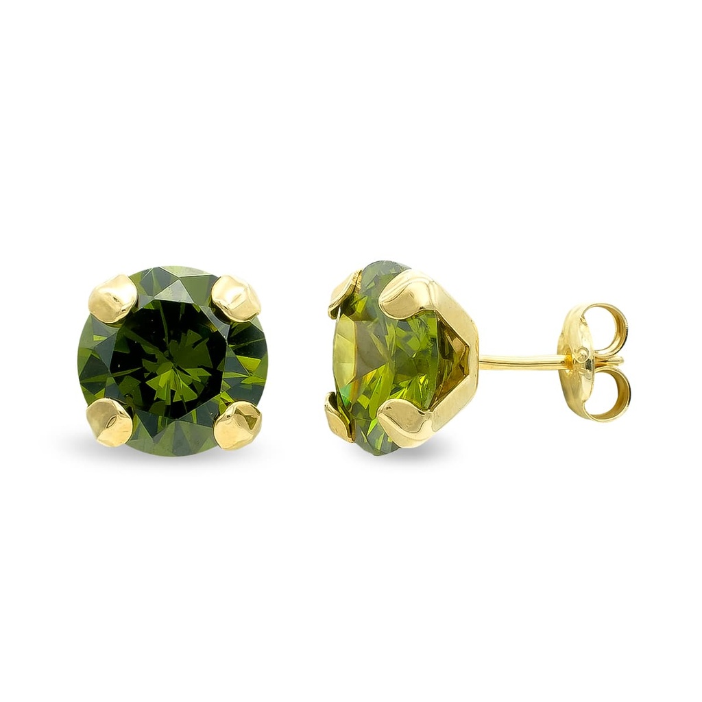 9K PENDIENTES OLIVINA GARRAS 8 MM