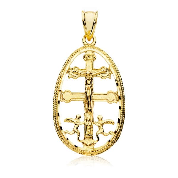 9K CARAVACA ORO AMARILLO CERCO 29X19 MM