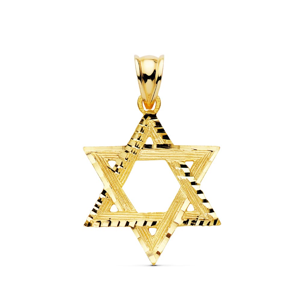 9K COLGANTE ESTRELLA DE DAVID 23X20 MM