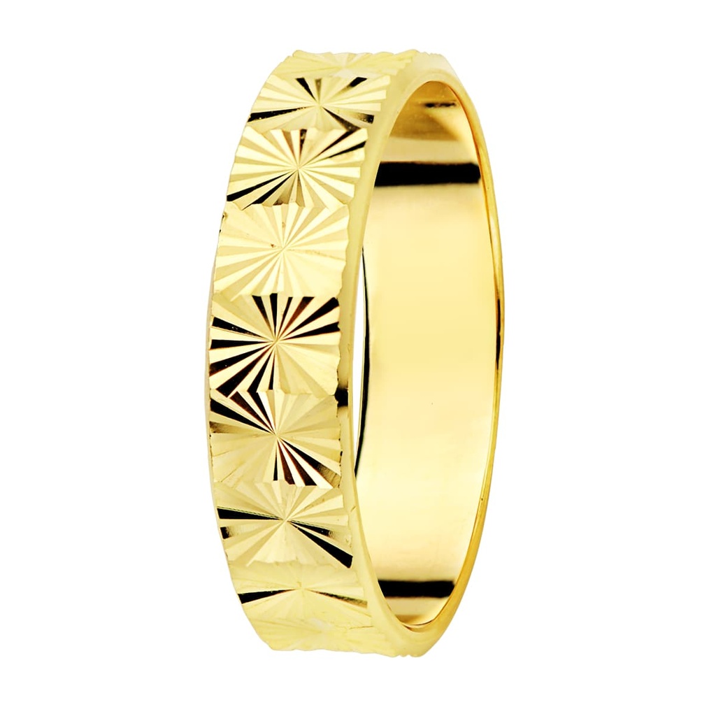 9K ALIANZA  DE MATRIMONIO ORO AMARILLO TALLADA 4 MM