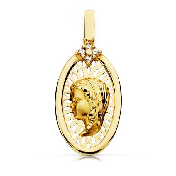 9K MEDALLA VIRGEN NIÑA 27X15 MM