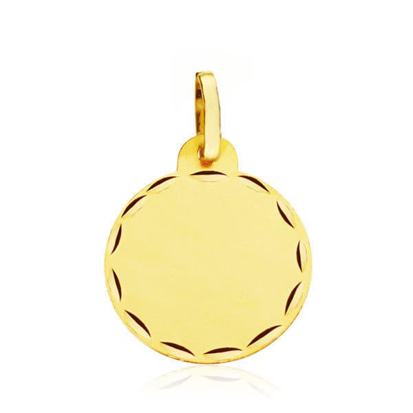 9K DISCO LISO ORO AMARILLO TALLADO 16 MM