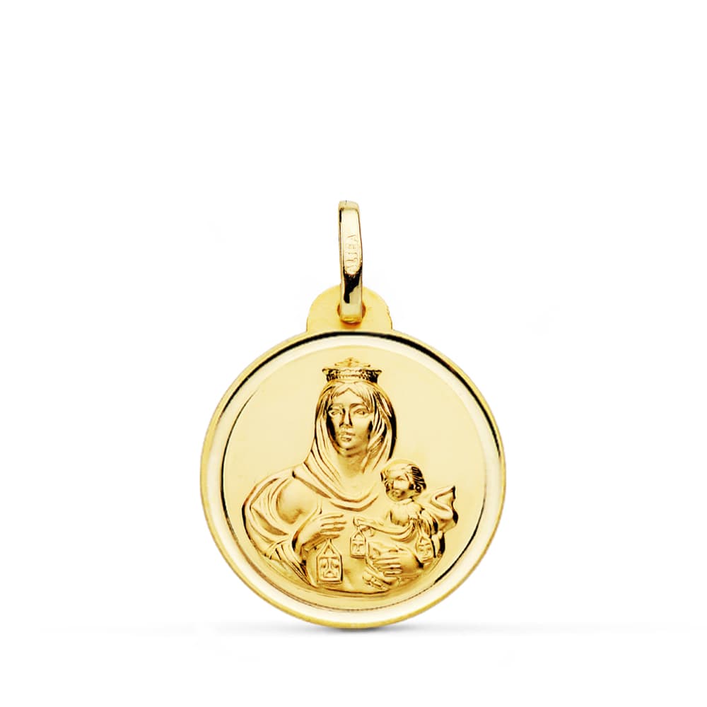 9K MEDALLA VIRGEN DEL CARMEN BISEL 20 MM