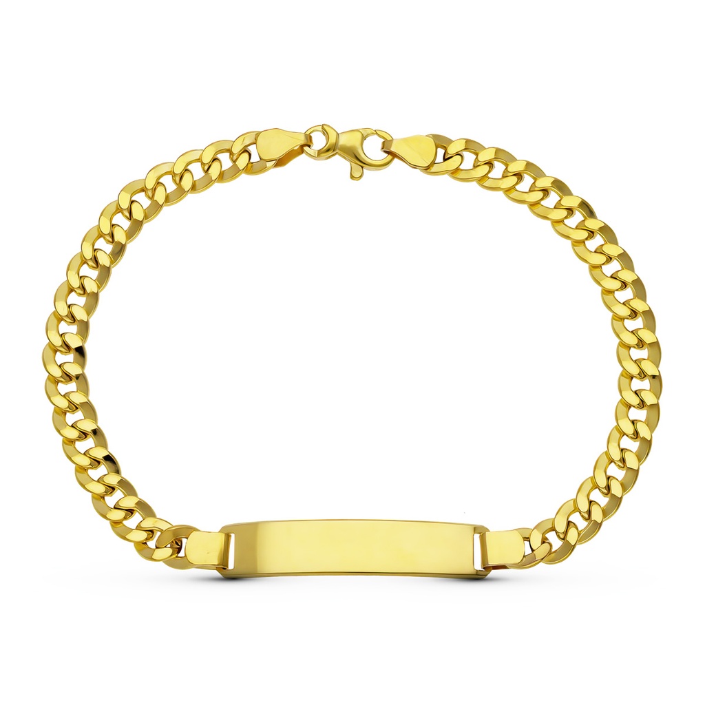 9K ESCLAVA ORO AMARILLO BARBADA 21 CM 5.5 MM
