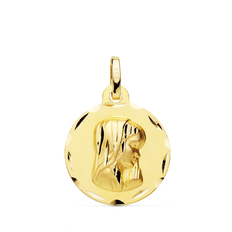 9K MEDALLA VIRGEN NIÑA 16 MM BISEL