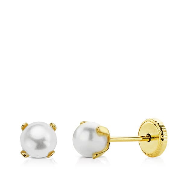 9K 9K PENDIENTES PERLA 4 MMROSCA