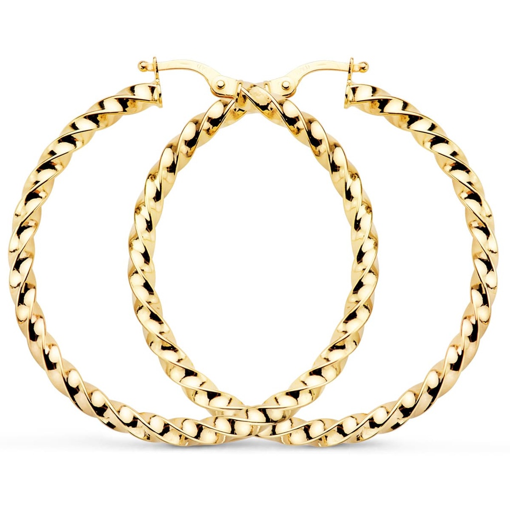 9K AROS ORO AMARILLO HUECOS RELIADOS BRILLO 41X3 MM