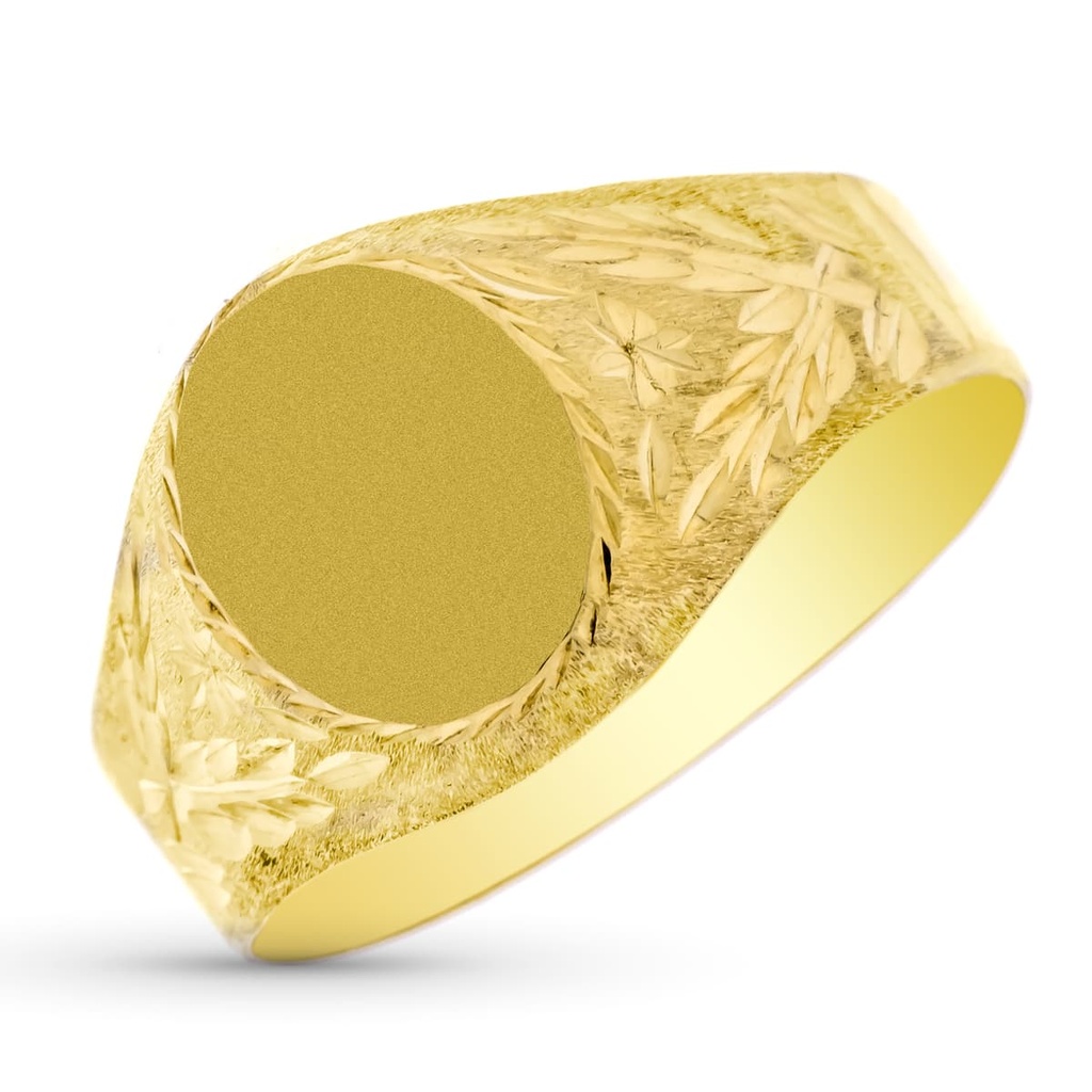 9K SELLO ORO AMARILLO COMUNION OVAL LABRADO