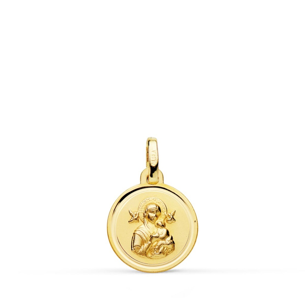 9K MEDALLA VIRGEN DEL PERPETUO SOCORRO BISEL 12 MM