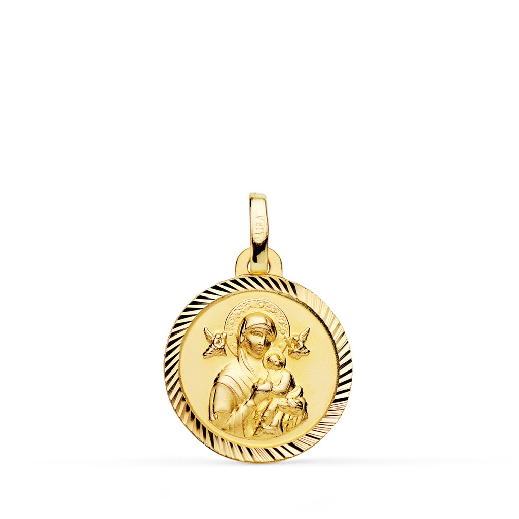 9K MEDALLA VIRGEN PERPETUO SOCORRO BORDE HELICE 16 MM