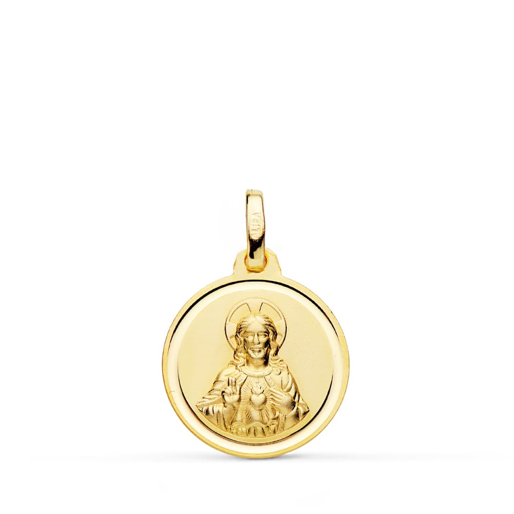 9K MEDALLA CORAZON JESUS BISEL 16 MM