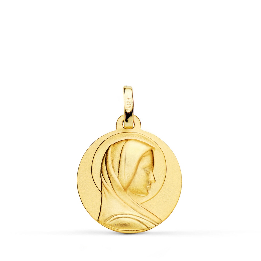 18K MEDALLA VIRGEN FRANCESA 14 MM
