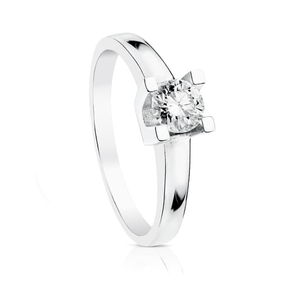 18K SOLITARIO ORO BLANCO DIAMANTE TALLA BRILLANTE 0.300 QTS. G-VS2