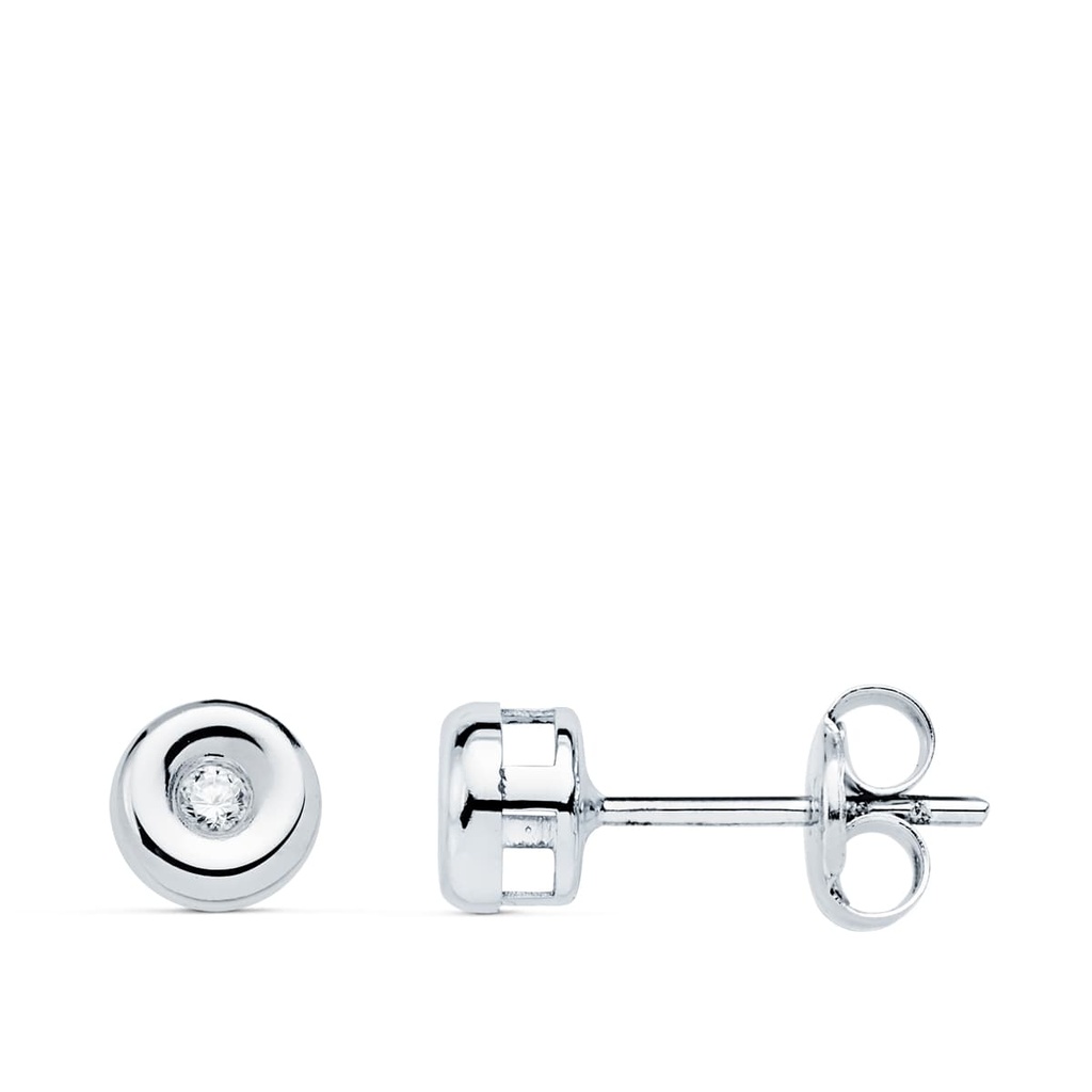 18K PENDIENTES CHATON DIAMANTES 0.030 QTS. PRESION. G-VS2